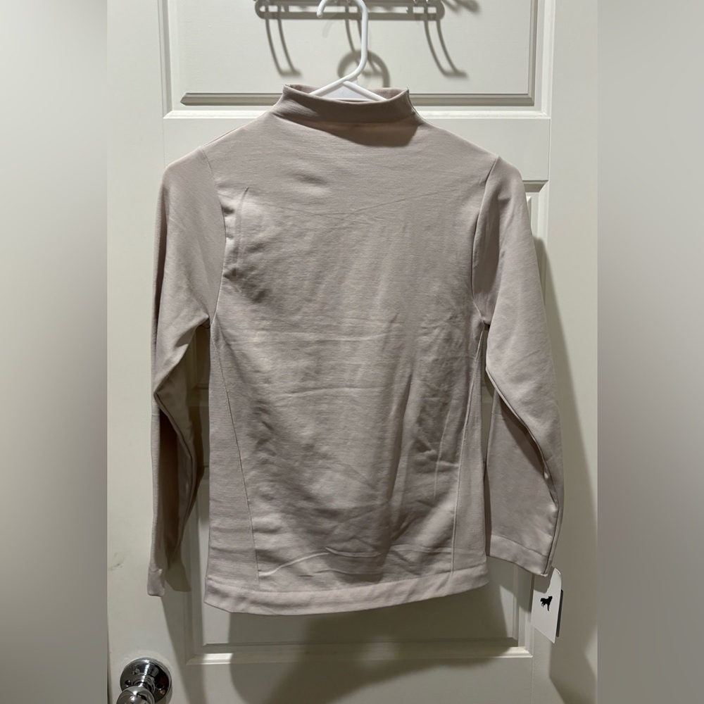 Beige Long Sleeve Turtleneck Top